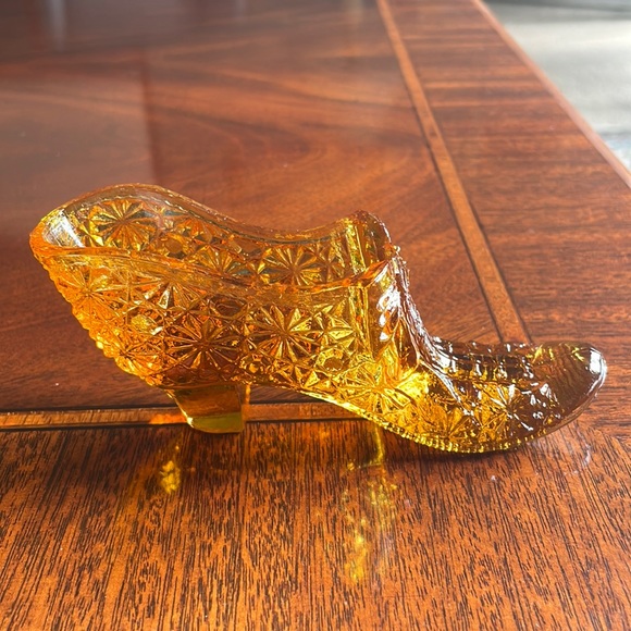 Kanawha Other - Kanawha glass shoes amber Cadium vintage shoe